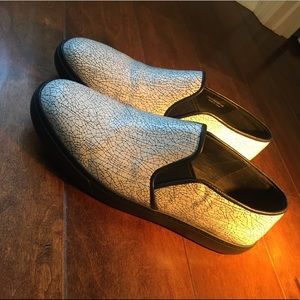 Cole Haan grandos White Crackle Leather Loafers 10